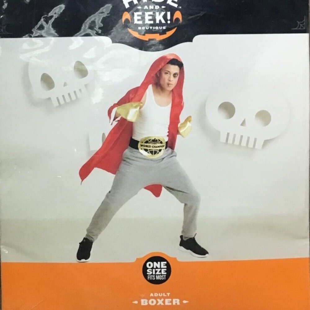Mens Adult Hyde & Eek BOXER Halloween Costume Size OSFM Robe Belt Gloves NWT